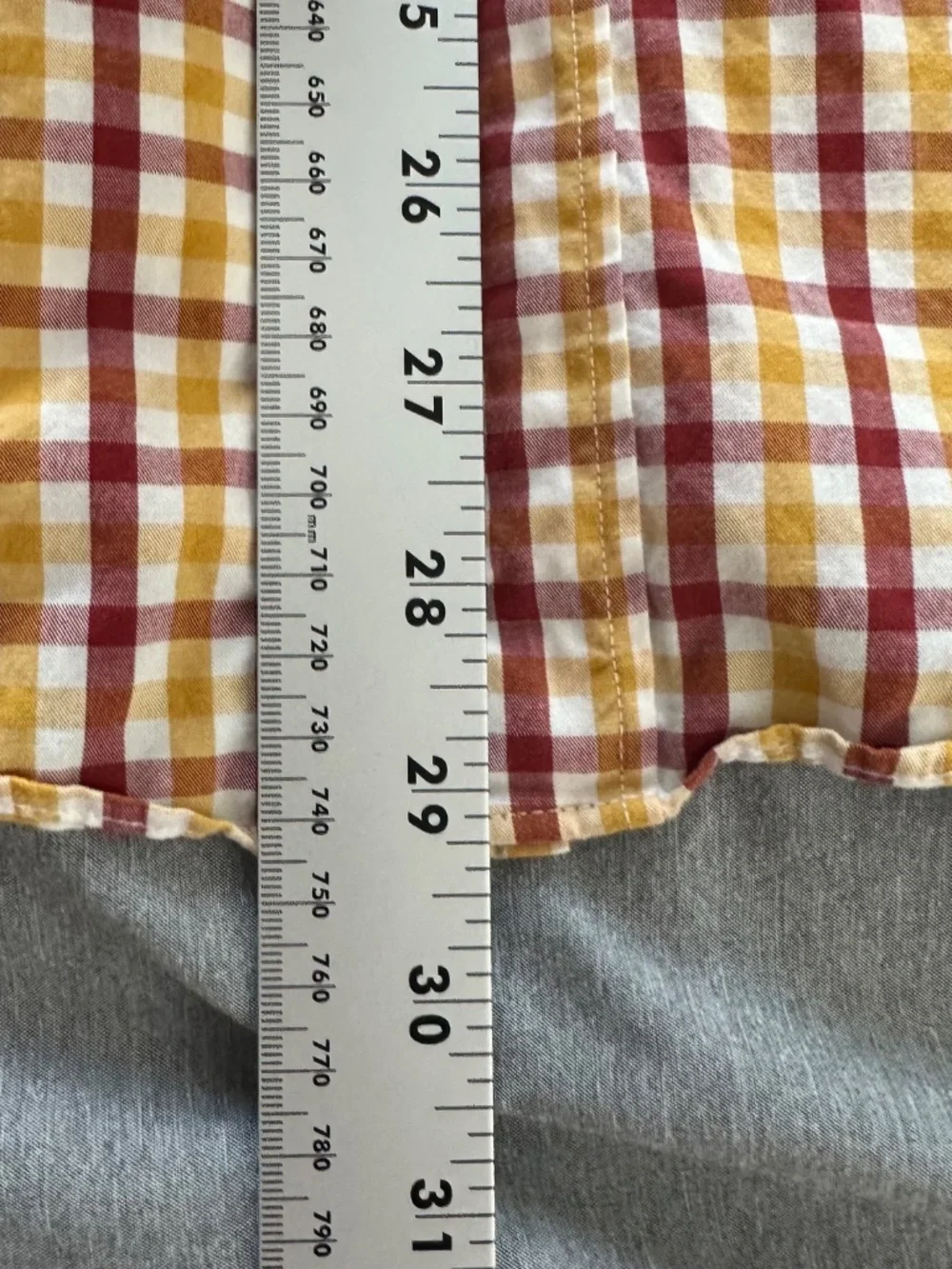 J.Crew Men's Size Small Long-Sleeve Button-Down Shirt Red/Gold Checkered Plaid